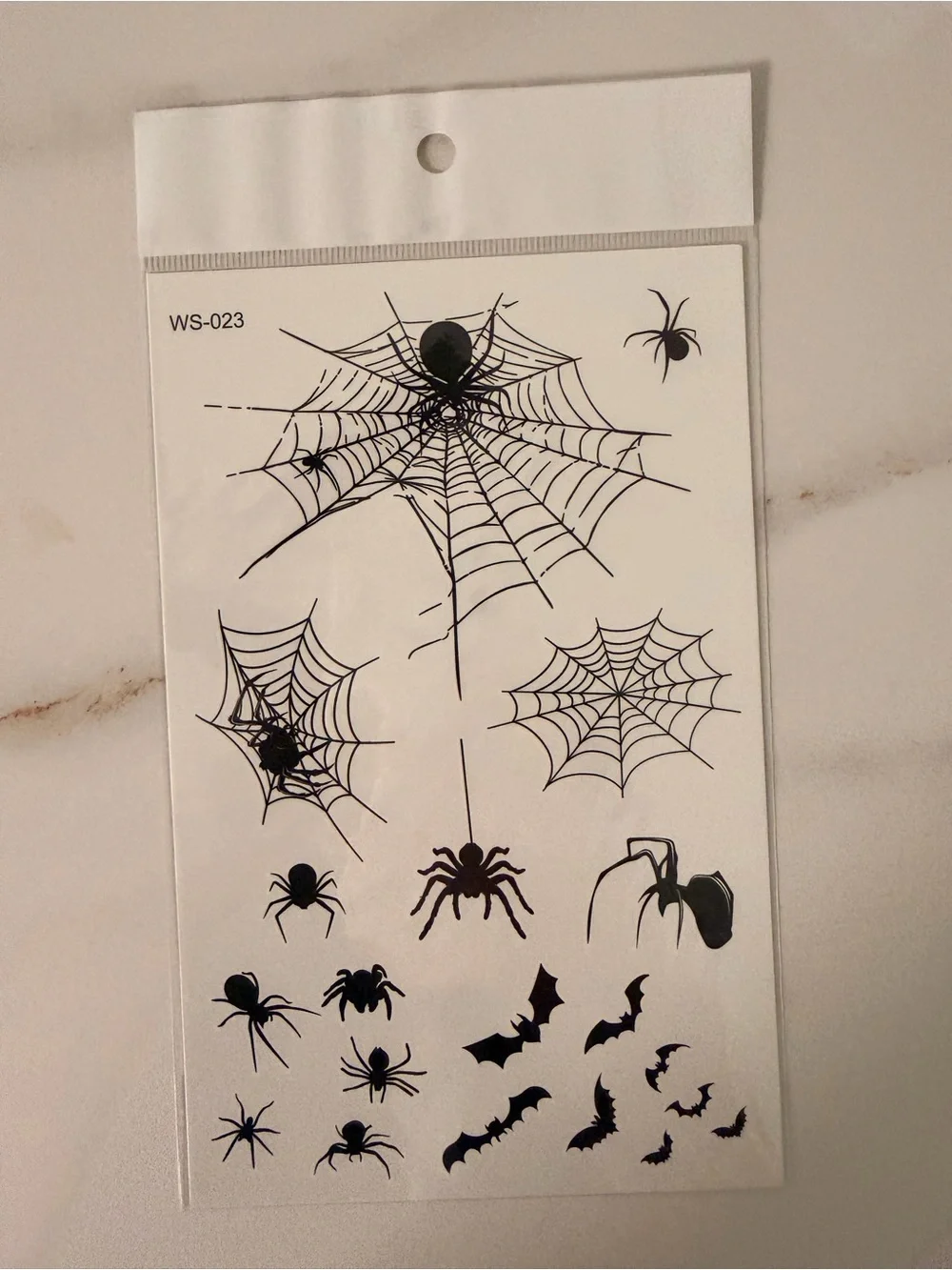 Black Spider and Web Temporary Tattoo Set - Halloween Arm Decals